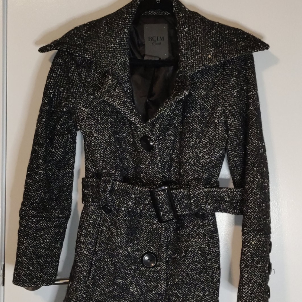 Vintage BCIM wool coat knee high coat grey
